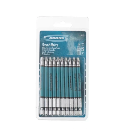 Набор бит Ph2 х90, сталь S2, 10шт GROSS 11263 купить в Ноябрьске