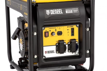 Генератор инверторный GT-3500iF, 3.5 кВт, 230 В, бак 5 л, открытый корпус, ручной старт Denzel 94705 купить в Ноябрьске