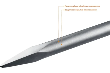 ЗУБР БУРАН, 600 мм, HEX 30, пикообразное зубило (29375-00-600) купить в Ноябрьске
