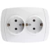 Розетка СВЕТОЗАР &quot;CITY LIGHT&quot; двойная в сборе, с заземлением, цвет белый, 16А/~250В SV-54207-W купить в Ноябрьске