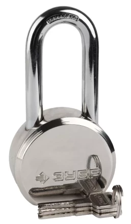 Замок ЗУБР &quot;ЭКСПЕРТ&quot; навесной, стальной корпус, удлиненная закаленная дужка, 65мм 37272-65 купить в Ноябрьске