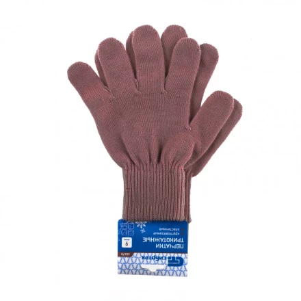 Перчатки трикотажные акрил коралл двойная манжета Россия Сибртех 68678 купить в Ноябрьске