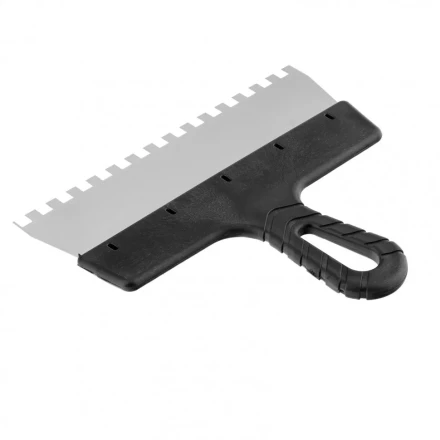 Шпатель из нержавеющей стали 250 мм зуб 8 х 8 мм пластмассовая ручка Россия 85143 купить в Ноябрьске