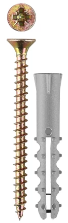 Дюбель ЗУБР распорный полипропиленовый, тип &quot;Ёжик&quot;, в комплекте с шурупом, 8 х 30 / 4,5 х 40 мм, 10 шт 30661-08-30 купить в Ноябрьске