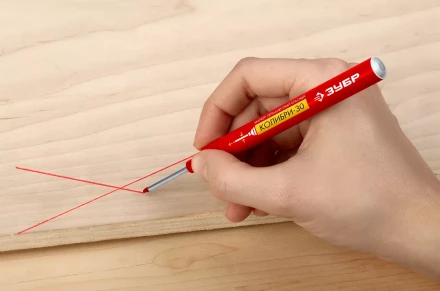 ЗУБР Колибри-30 красный, наконечник L 30 мм,  2.8 мм, перманентный маркер для отверстий (06338-3) купить в Ноябрьске