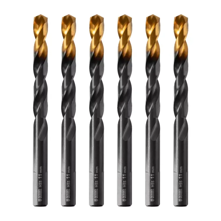 Сверло по металлу, 11 мм, HSS-Tin, Golden Tip, 6 шт. Denzel 717223 купить в Ноябрьске
