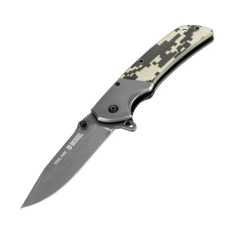 Нож складной Denzel, многоцелевой, системы Liner-Lock, с накладкой G10 на классической рукоятке, 79207 купить в Ноябрьске