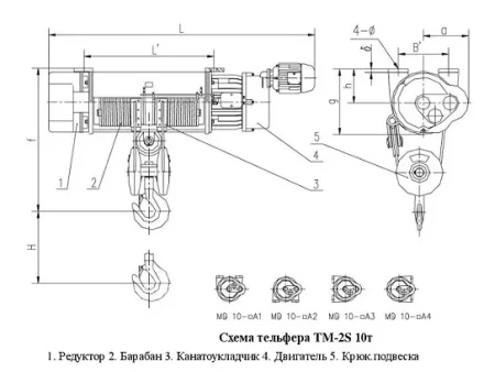 Тельфер электрический с тележкой, ТM-1S-10-12 Magnus-Profi Professional купить в Ноябрьске