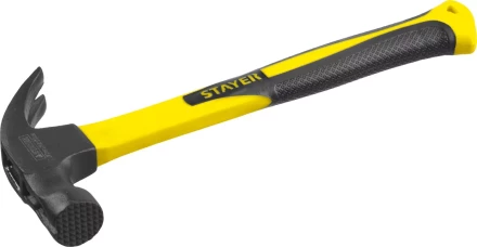 Молоток-гвоздодер &quot;Fiberglass-M&quot; с фиберглассовой рукояткой, с магнитом, 450 г, STAYER Professional 2027-450 купить в Ноябрьске