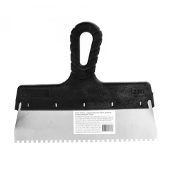 Шпатель из нержавеющей стали 250 мм зуб 4 х 4 мм пластмассовая ручка 85156