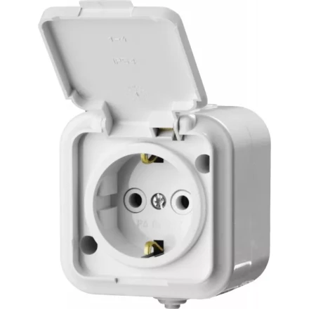 Розетка STAYER &quot;MASTER&quot; &quot;MAXIMA&quot; одноместная, с заземлением, с защитной крышкой, IP54, 16А, 220В 54306-W купить в Ноябрьске