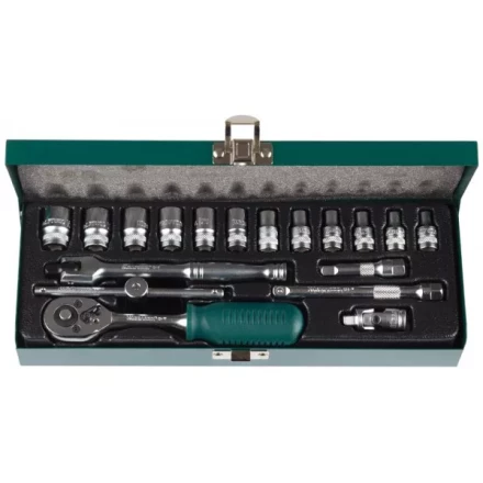 Набор торцовых головок KRAFTOOL &quot;INDUSTRIE QUALITAT&quot; (1/4&quot;) универсальный, Cr-V, металлический кейс, 18 предметов 27890-H18_z01 купить в Ноябрьске
