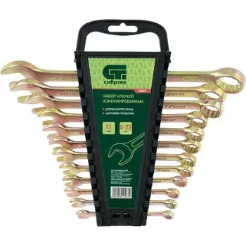 Набор ключей комбинированных 6-22 мм. 12 шт., СИБРТЕХ 15439 купить в Ноябрьске