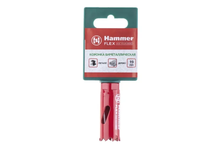 Коронка биметаллическая HAMMER Ф19х38мм 1/2"  BiMETALL (224-001) купить в Ноябрьске