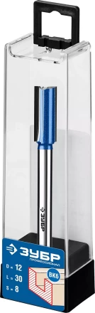 ЗУБР 12 x 30 мм, хвостовик 8 мм, фреза пазовая прямая с нижними подрезателями, Профессионал (28755-12-30) купить в Ноябрьске