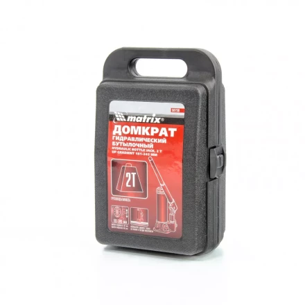Домкрат гидравлический бутылочный 2 т h подъема 181–345 мм в пластиковом кейсе  MATRIX MASTER 50750 купить в Ноябрьске