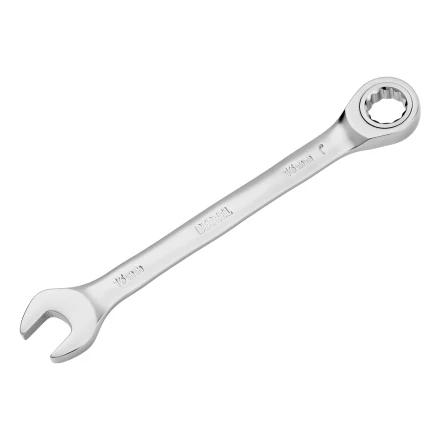 Ключ комбинированный трещоточный, 16 мм, CrV, матовый хром// Denzel 14710 купить в Ноябрьске