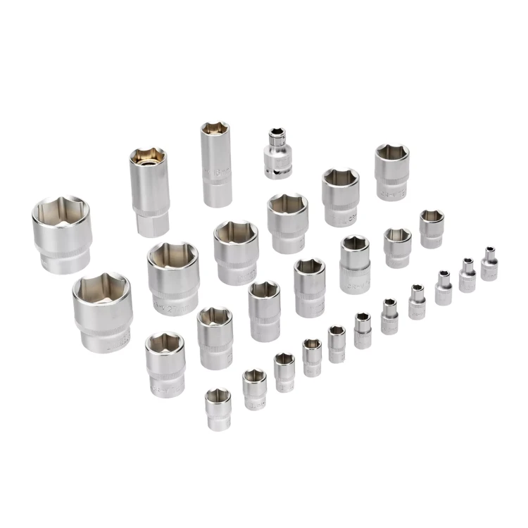 Набор инструментов Denzel, 1/2", 1/4", CrV, S2, пластиковый кейс, 82 предмета 15809 купить в Ноябрьске