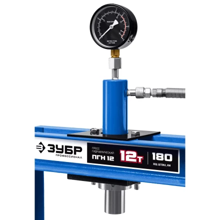ЗУБР ПГН-12, 12 т, гидравлический пресс с гидронасосом и манометром, Профессионал (43072-12) купить в Ноябрьске