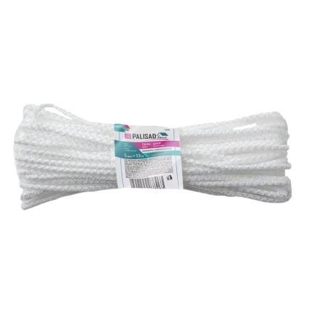 Шнур бельевой полипропиленовый с сердечником, 5 мм, L 15 м, белый, Home Palisad 937085 купить в Ноябрьске