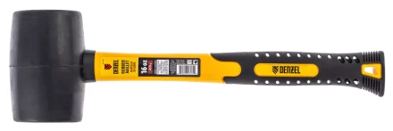 Киянка резиновая, 16 oz, черная резина, фибергласовая рукоятка// Denzel 7711185 купить в Ноябрьске