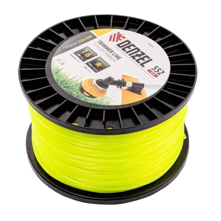 Леска для триммера звезда, 1,6мм х 552м, на DIN катушке FLEX CORD,  Denzel 96284 купить в Ноябрьске