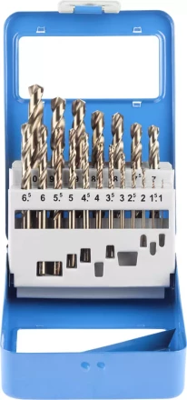 Набор ЗУБР &quot;ЭКСПЕРТ&quot; Свёрла &quot;КОБАЛЬТ&quot; по металлу, быстрорежущая сталь Р6М5К5, в мет. боксе, 1-10мм, 19шт 29626-H19-M купить в Ноябрьске