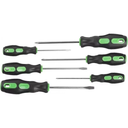 Набор URAGAN: Отвертки с двухкомпонентной рукояткой, SL3x75, 5x100, 6x100. PH0x75, 1x100, 2x100, 6 предм 25188-H6 купить в Ноябрьске