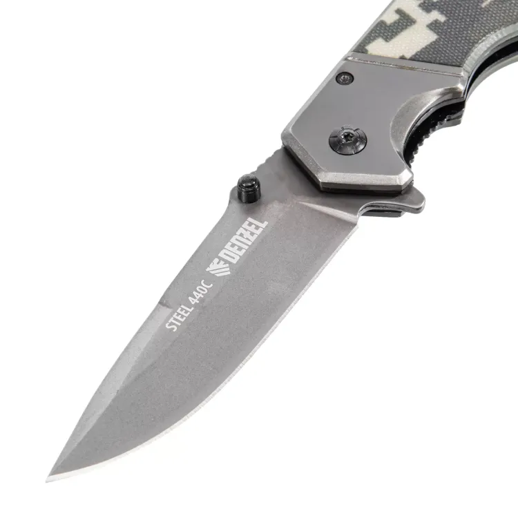 Нож складной Denzel 79209, многоцелевой, системы Liner-Lock, с накладкой G10 на эргономичной рукоятке купить в Ноябрьске