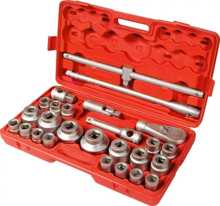 Набор торцевых головок квадратных 3/4–1, головки 21 х 65 мм 26 предметов в пластиковом боксе MATRIX 13539 купить в Ноябрьске