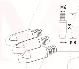 Наконечник к гор п/а M6 d 0,8 мм L28 тело 8 Cu-Cr-Zr Aurora купить в Ноябрьске
