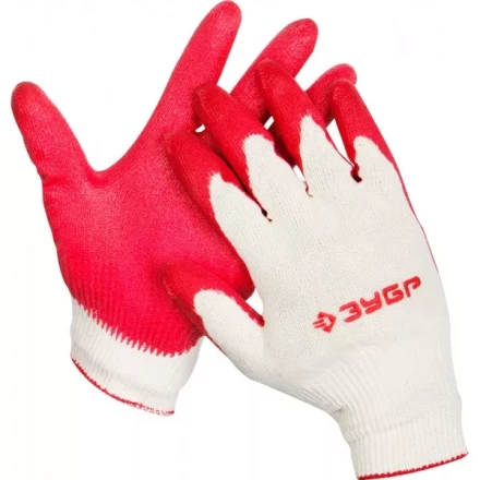 Перчатки ЗУБР &quot;МАСТЕР&quot; трикотажные, х/б, обливная ладонь из латекса, L-XL 11458-XL купить в Ноябрьске