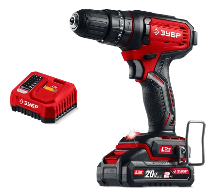ЗУБР 20 В, 40 Нм, 1 АКБ LMS (2 Ач), ударная дрель-шуруповерт (ДШУ-40-21) купить в Ноябрьске