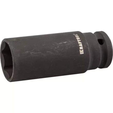 Торцовая головка KRAFTOOL &quot;INDUSTRIE QUALITAT&quot; ударная, удлиненная (1/2&quot;), FLANK, Cr-Mo, фосфатированная, 24 мм 27942-24_z01 купить в Ноябрьске