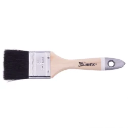 Кисть плоская натуральная черная щетина деревянная ручка размер 2 Mtx 82631