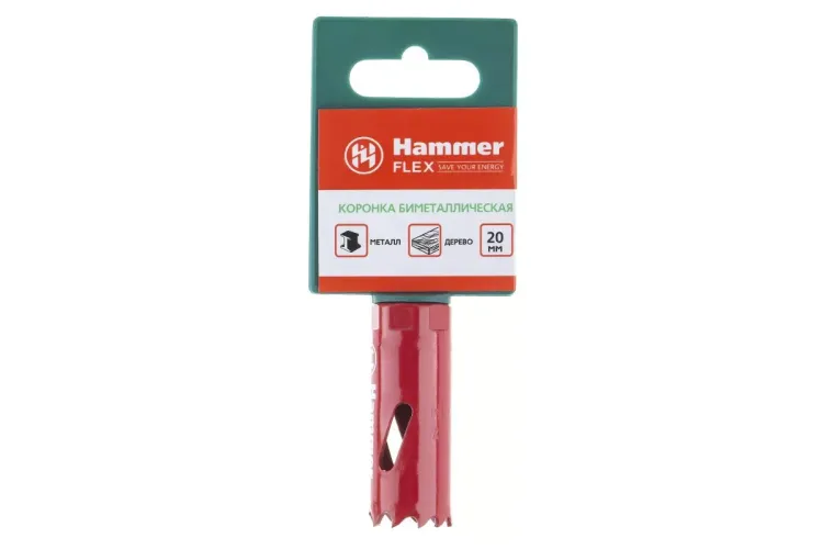 Коронка биметаллическая HAMMER Ф20х38мм 1/2" BiMETALL (224-002) купить в Ноябрьске