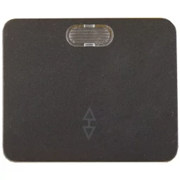 Выключатель СВЕТОЗАР "ГАММА" проходной, с подсветкой, одноклавишный, без вставки и рамки, цвет темно-серый металлик, 10A SV-54138-DM