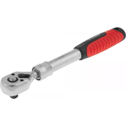 Трещотка для торцовых головок ЗУБР &quot;ЭКСПЕРТ&quot; (3/8&quot;), телескопическая, Cr-V, 72 зубца, хроматированное покрытие, быстрый сброс 27732-3/8 купить в Ноябрьске