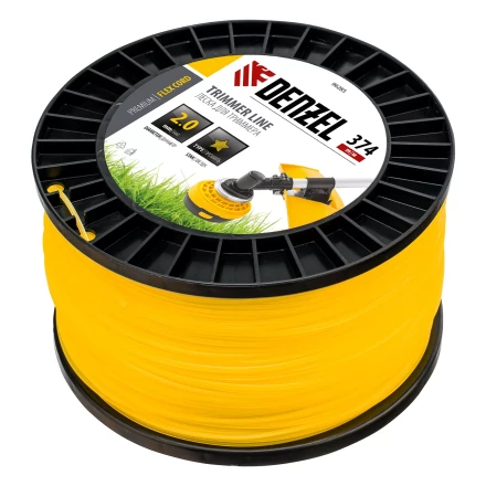 Леска для триммера звезда, 2,0мм х 374м, на DIN катушке FLEX CORD,  Denzel 96285 купить в Ноябрьске