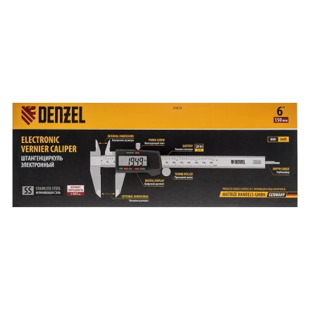 Штангенциркуль Denzel 31613, 150 мм, электронный, с глубиномером купить в Ноябрьске