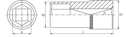 Головка торцевая глубокая 1/2&quot;DR 18 мм S04HD4118 Jonnesway 47241 купить в Ноябрьске