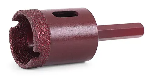 Алмазная коронка MESSER по камню с шестигранным хвостовиком (вакуумное спекание алмазов) 45 мм купить в Ноябрьске