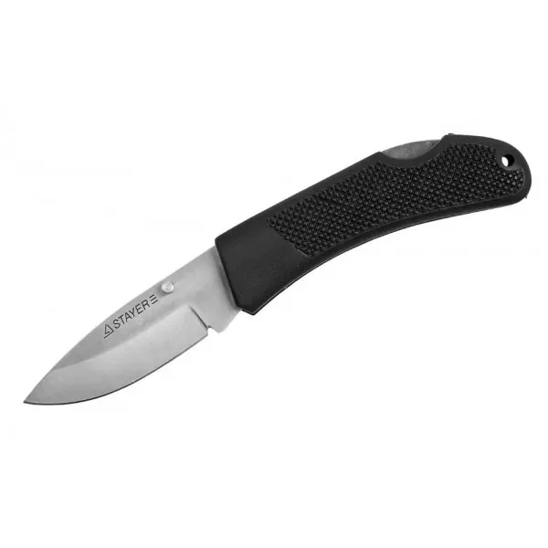 Нож STAYER складной с обрезиненной ручкой, средний 47600-1_z01 купить в Ноябрьске