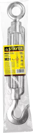 Талреп DIN 1480, крюк-кольцо, оцинкованный, М24, 1 шт, STAYER Master 30515-24 30515-24 купить в Ноябрьске