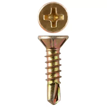 Саморезы ЗУБР &quot;МАСТЕР&quot; со сверлом для оконного профиля, жёлтопассивированные, 3.9x19мм, 15000шт 4-300230-39-019 купить в Ноябрьске