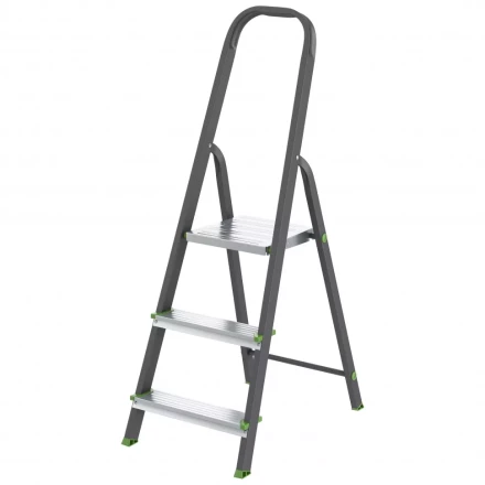 Стремянка 3 ступени стальной Профиль алюминиевые ступени Россия Сибртех 97953 купить в Ноябрьске