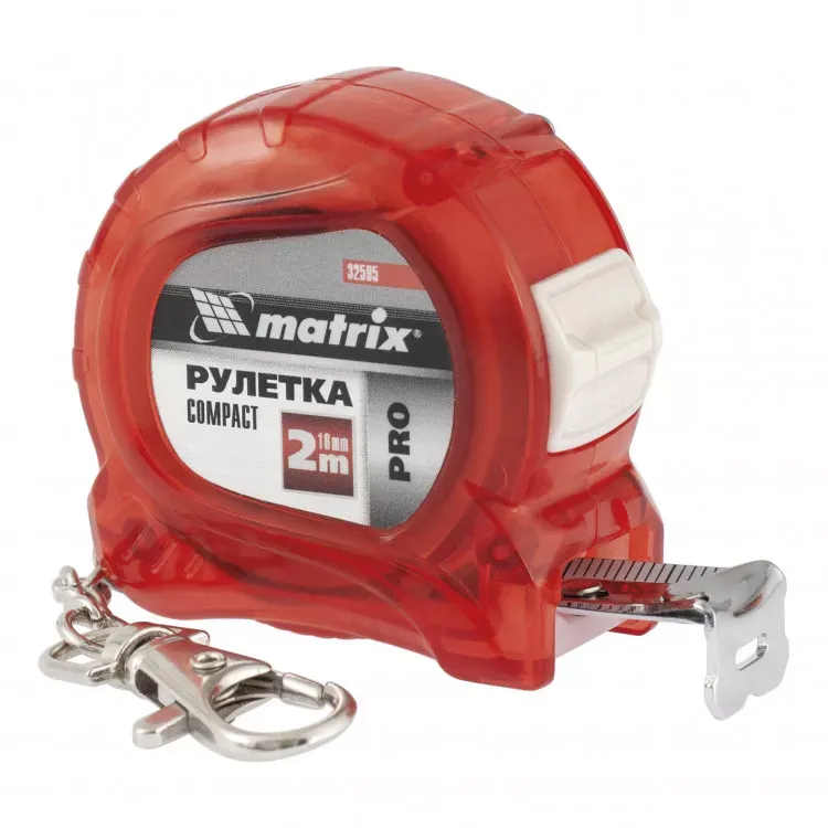Рулетка Compact 2 м x 16 мм компактный размер карабин-держатель PRO Matrix 32595 купить в Ноябрьске
