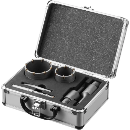 ЗУБР d 50, 68 мм, Alu кейс, набор коронок по бетону с оснасткой, Профессионал (29185-H2-1) купить в Ноябрьске