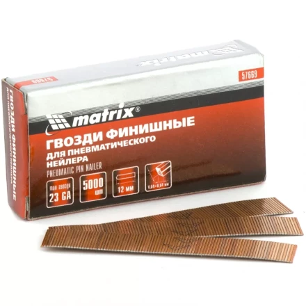 Гвозди финишные шпильки 23GA для пн. нейлера финишного диам. 0,64 мм длина -15 мм,5000 шт MATRIX 57671 купить в Ноябрьске