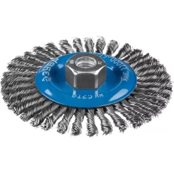 ЗУБР &quot;ПРОФЕССИОНАЛ&quot;. Щетка дисковая для УШМ, плетеные пучки стальной проволоки 0,5мм, 125ммхМ14 35192-125_z02